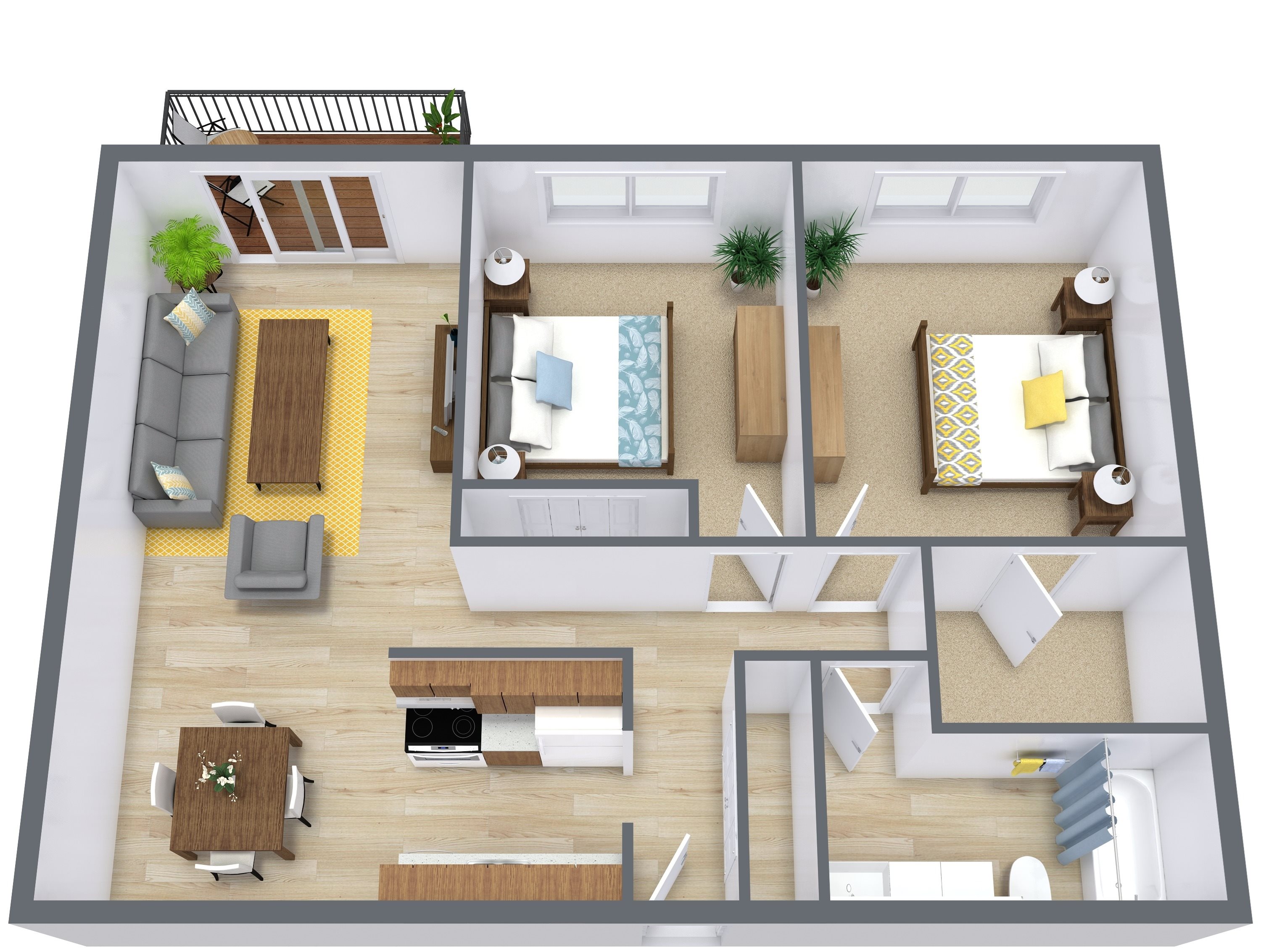 Montreal Courts Apartments | Two Bedroom | Plan 21A Montreal Courts Apartments | Two Bedroom | Plan 21A